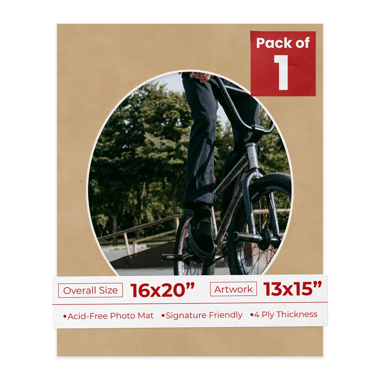 Beige Suede Mat Board for 16x20 Frames - Oval Opening for 13x15 Photos